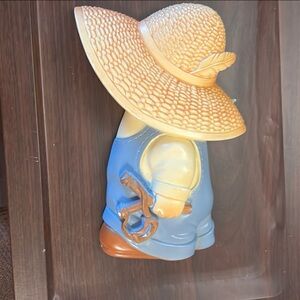 Vintage 1987 Miller Studios Chalk Ware Boy With Straw Hat